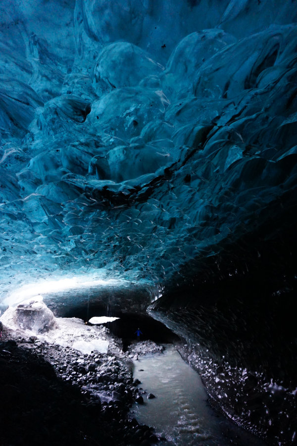 Ice cave tour inside Vatnajokull glacier, Iceland