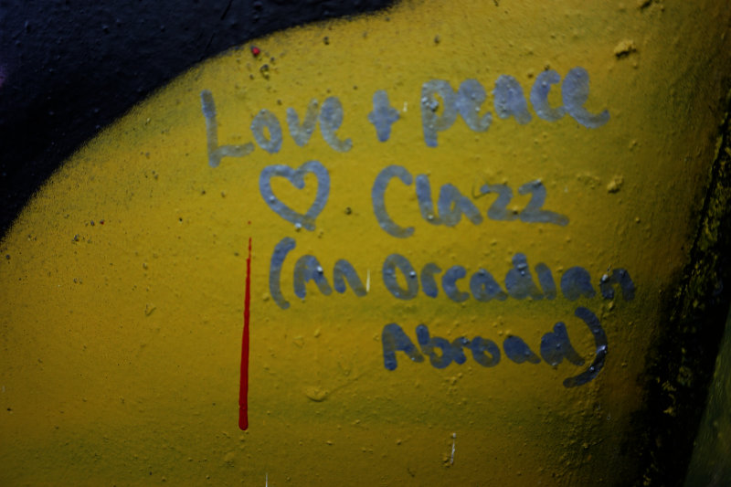Sign at the peace wall, Belfast, Northern Ireland