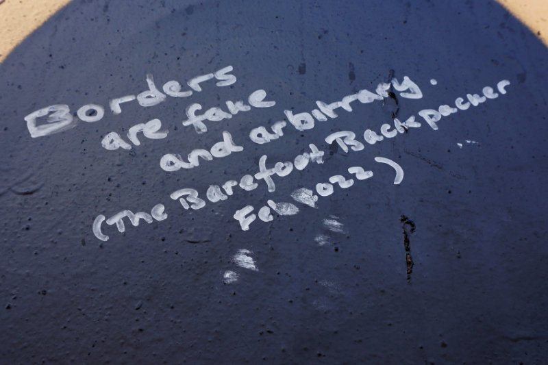 Ian's sign at the peace wall, Belfast, Northern Ireland