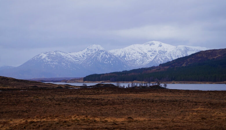 View of Glencoe from Rannoch Station, Scotland