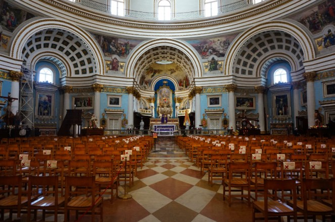 Mosta Rotunda church inside, Malta