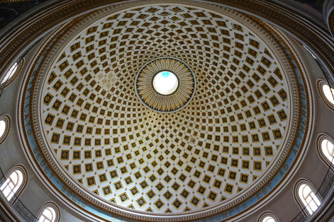 Mosta Rotunda church ceiling, Malta