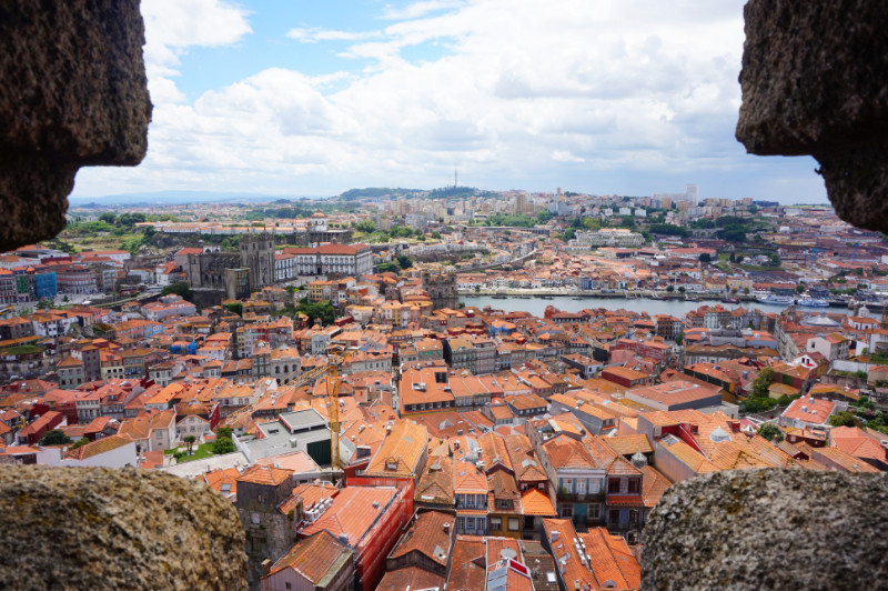 View from the Clerigos tower, Porto, Portugal
