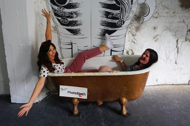 Hanging out in a bath with Caroline, Porto, Portugal