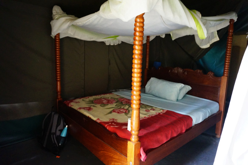 Our bed in the Miti Mingi Eco Camp tent, Maasai Mara, Kenya