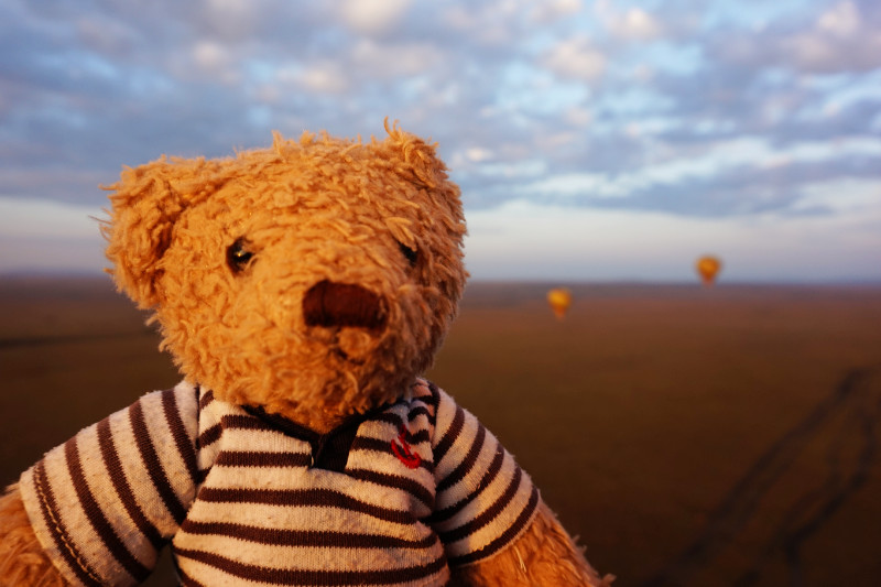 Gulliver in a hot air balloon, Maasai Mara, Kenya