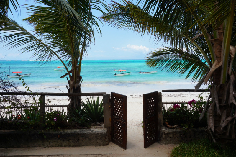 Entrance to Hekaya from the beach, Zanzibar, Tanzania