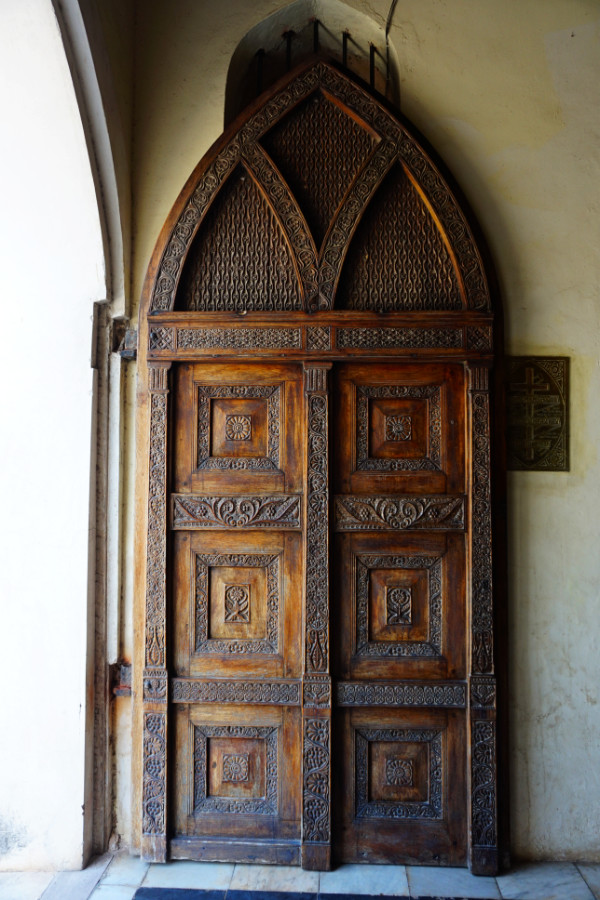 Zanzibari door at the Anglican Church, Stone Town, Tanzania