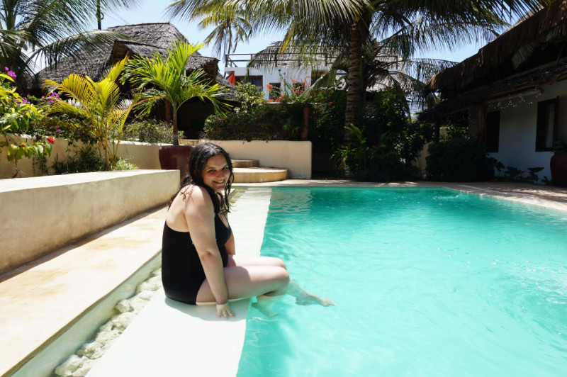 Relaxing in the pool in Zanzibar, Tanzania