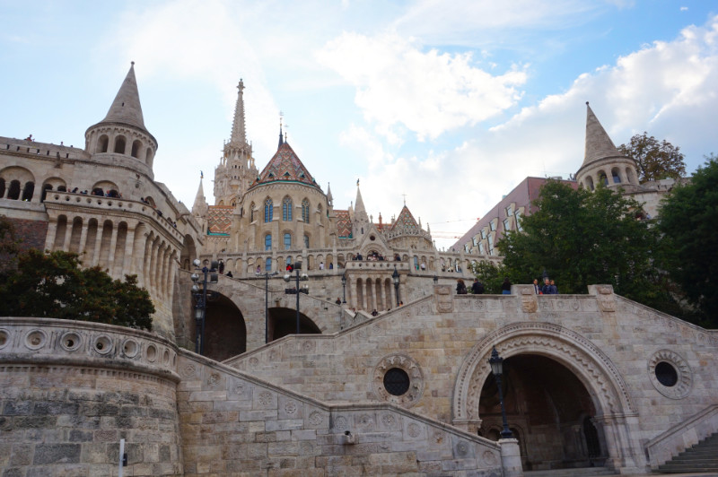 Fisherman's Bastion from below, Budapest, Hungary