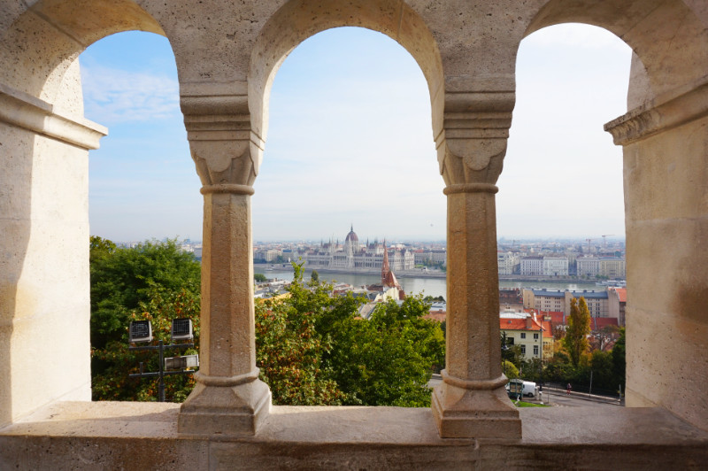 View of Parliament from Fisherman's Bastion, Budapest, Hungary