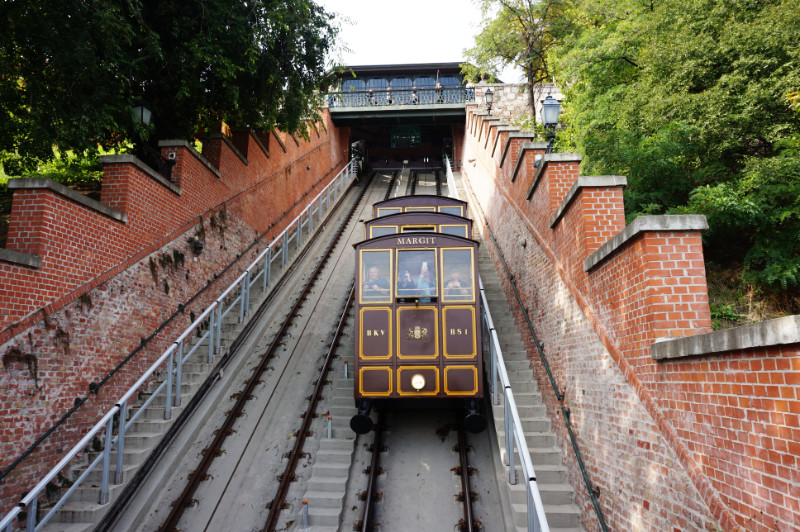 Funicular up to Buda Castle, Budapest, Hungary