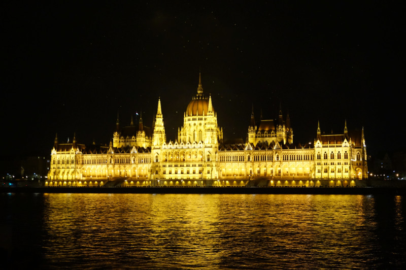 Hungarian Parliament at night, Budapest, Hungary