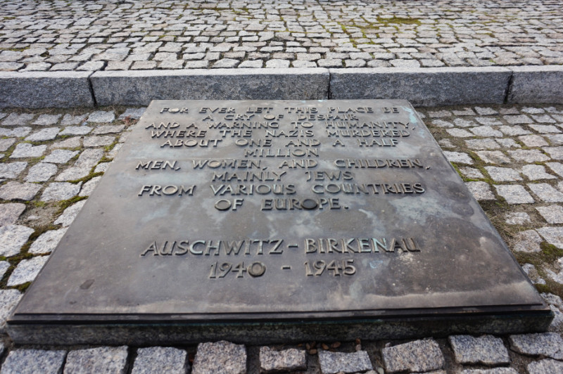 Auschwitz II Birkenau memorial plaque, Poland