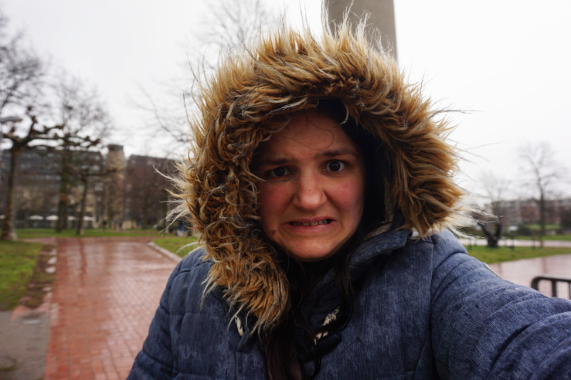 In the rain in Dusseldorf, Germany