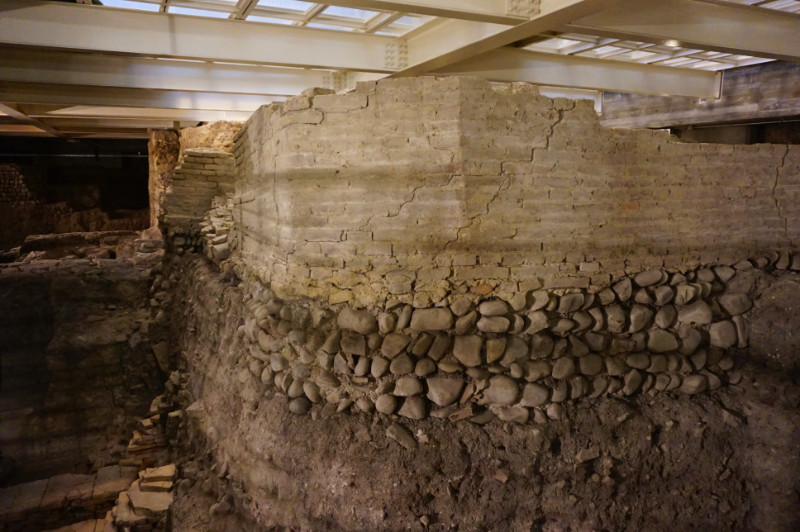 Roman ruins underneath Salaborsa Library, Bologna, Italy
