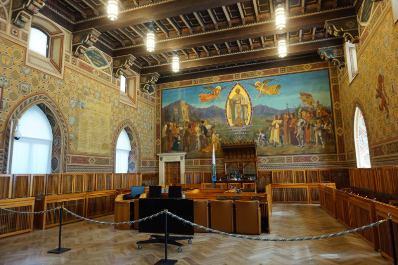 Palazzo Pubblico inside the debating chamber, San Marino