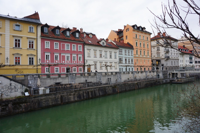 River front, Ljubljana, Slovenia