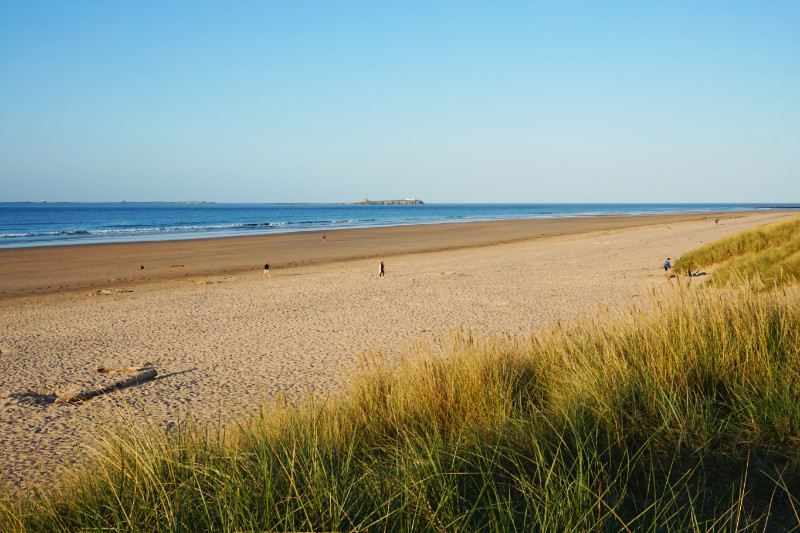 Bamburgh Beach with the Farne Islands, Northumberland