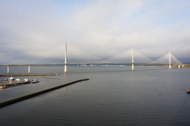 Queensferry Crossing view from the old road bridge, South Queensferry, Scotland