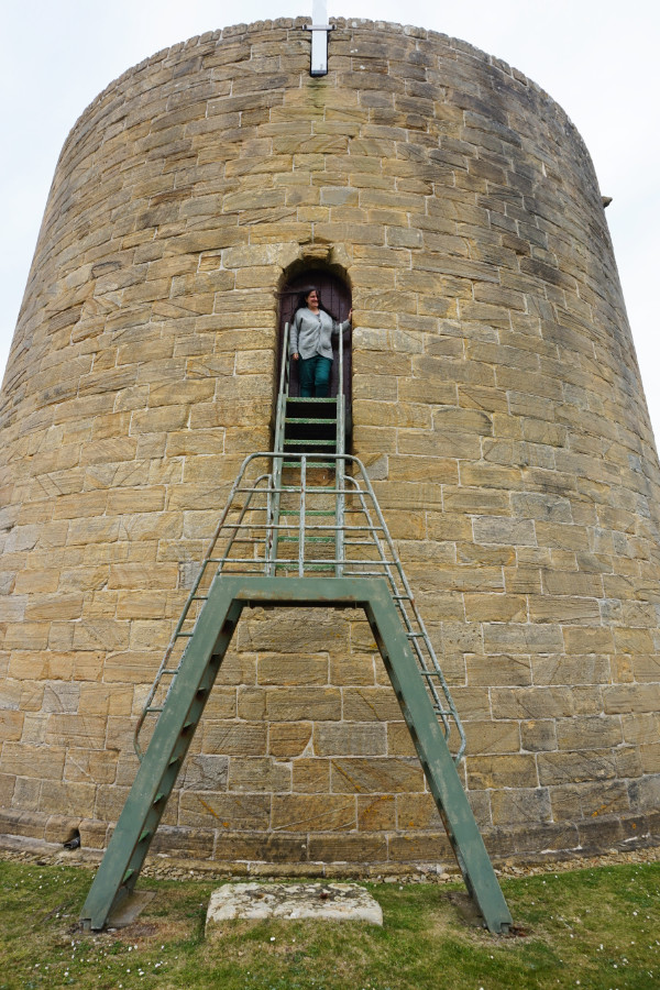 Me up the ladder of Martello Tower, Hoy, Orkney