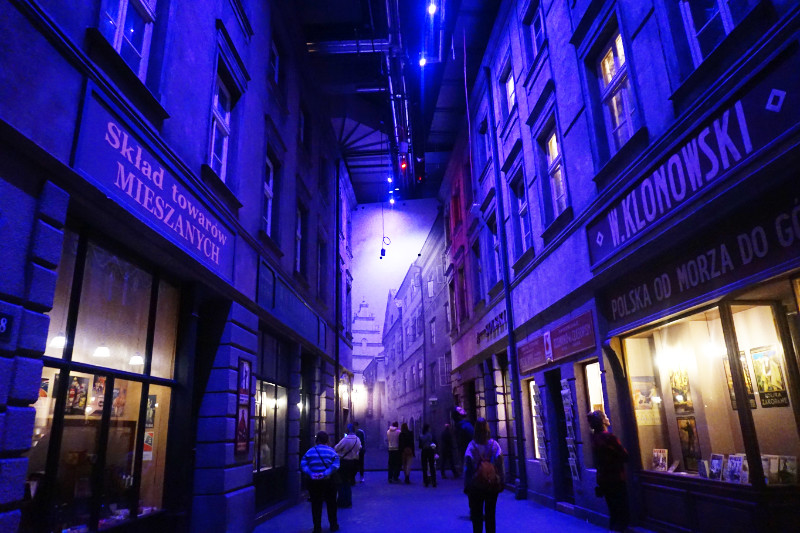 Second World War Museum, Gdansk, Poland. This depicts an old shopping street before the war destroyed it.