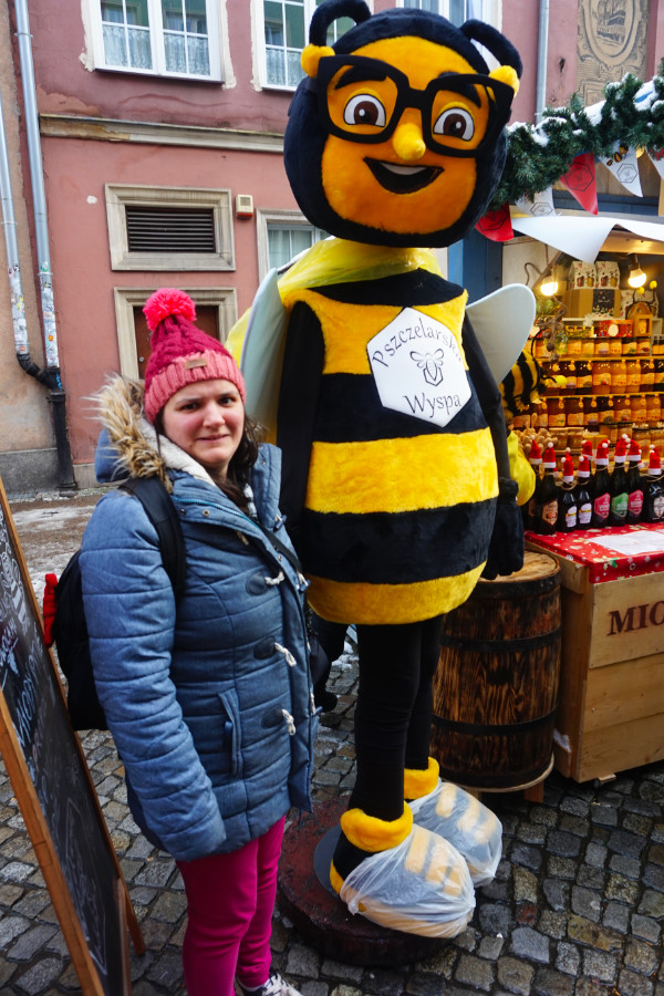 With a Christmas market bee in Gdansk, Poland