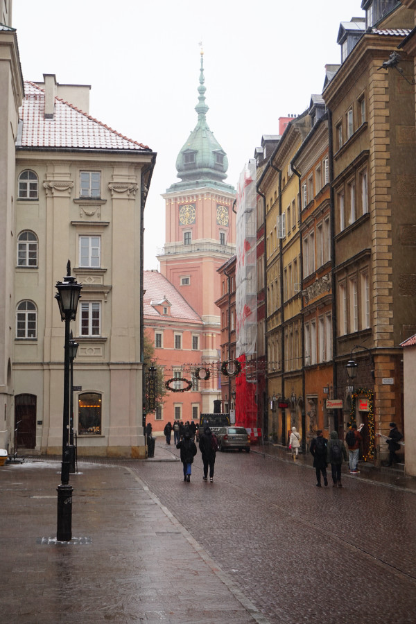A view of the castle in the Old Town, Warsaw, Poland