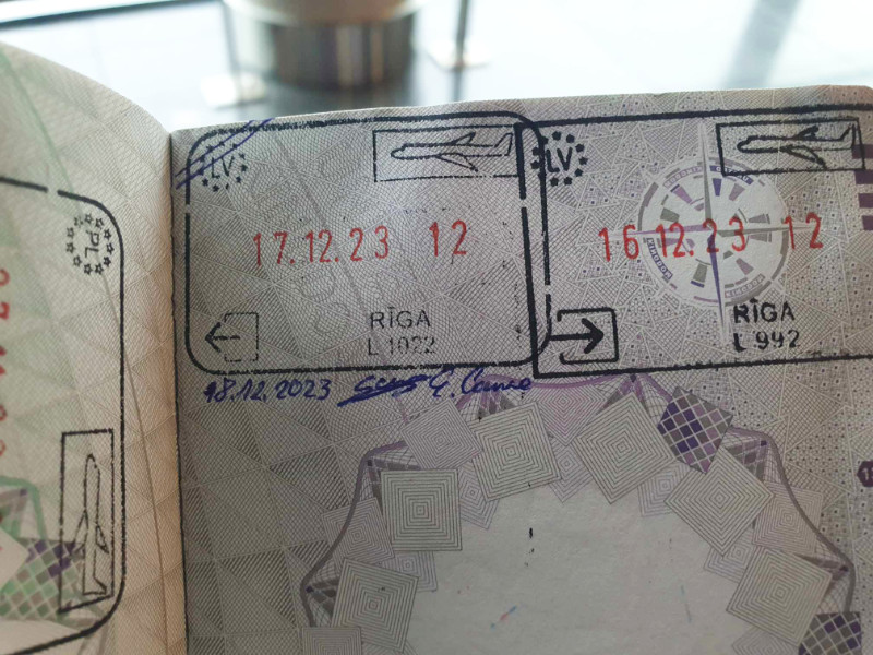 Passport stamp cancelled, Riga, Latvia