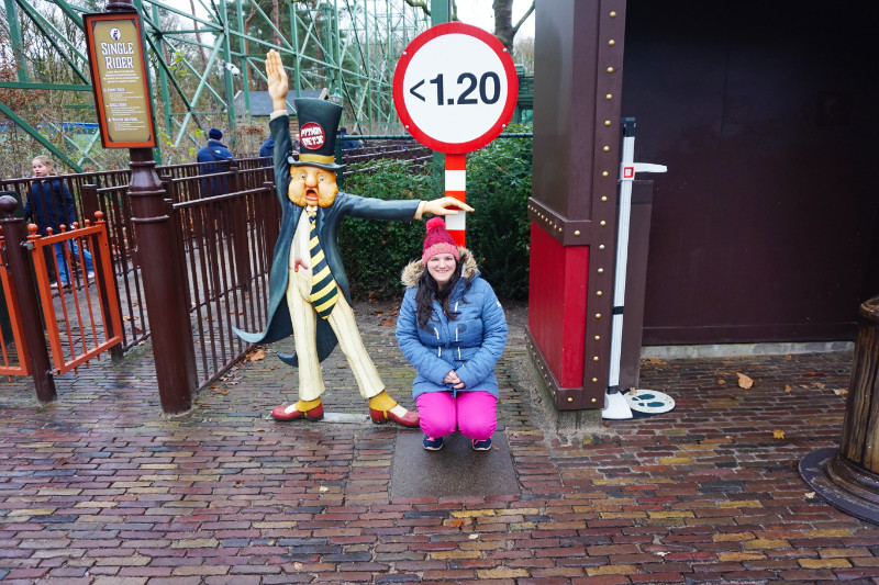 Me at the height checker for Python, Efteling, Netherlands