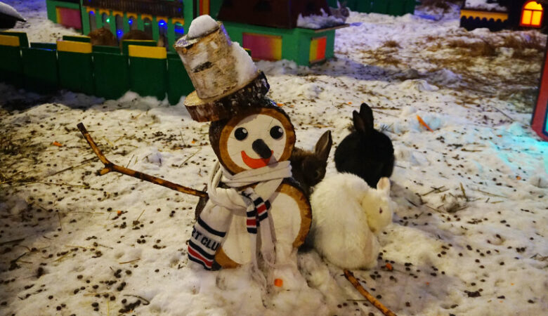 Bunnies at the Riga Christmas markets, Riga, Latvia