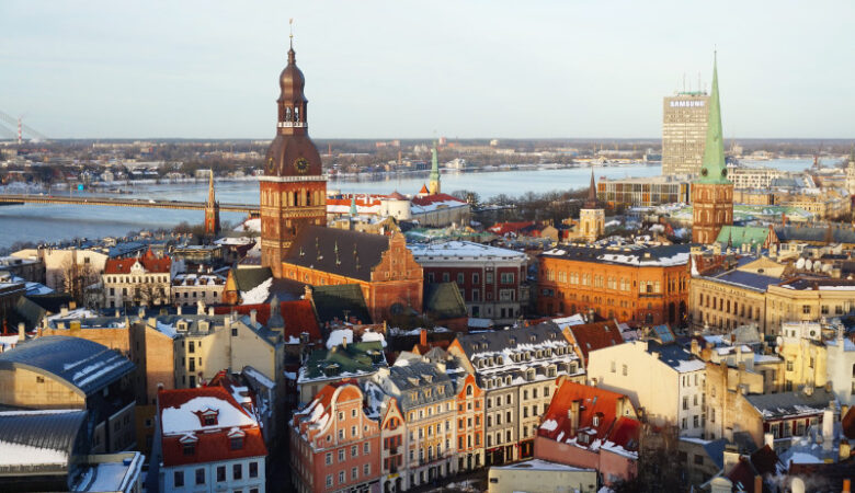 View of Riga from St Peter's Church tower, Riga, Latvia