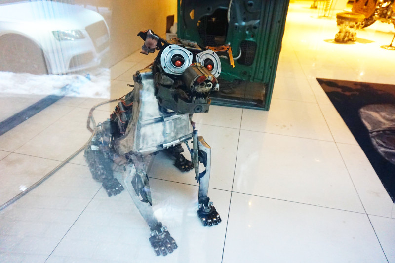 Metal art dog, Riga, Latvia