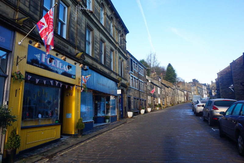 Looking up Haworth High Street, Yorkshire