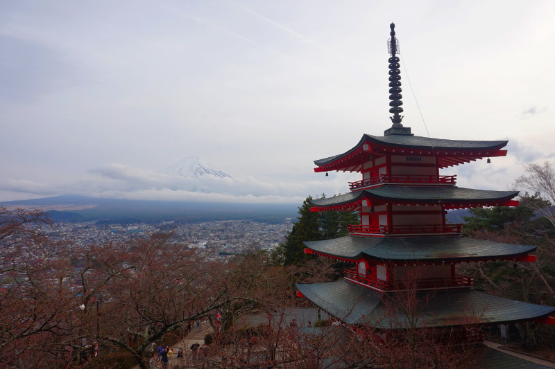 Mount Fuji from Chureito Pagoda, Japan