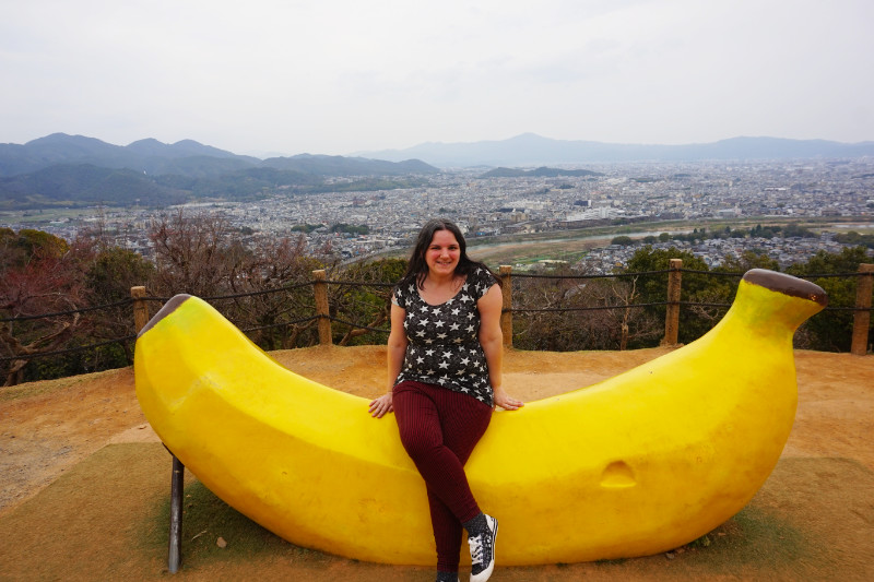 Big banana at Arashiyama monkey park, Kyoto, Japan