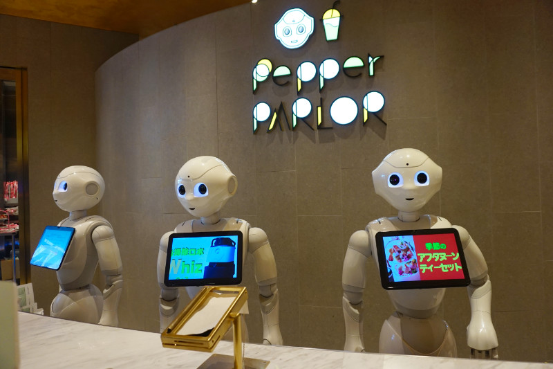 Pepper Parlor robot cafe, Tokyo, Japan
