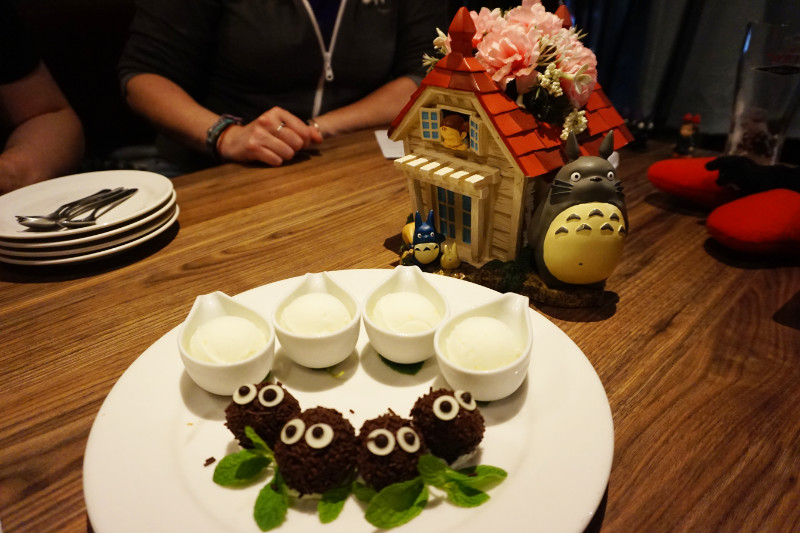 Chocolate soot sprites, Corn Barley restaurant, Tokyo, Japan