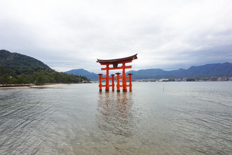 Itsukushima shrine torii gate on Miyajima Island, Japan
