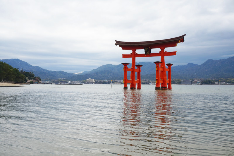 Itsukushima shrine torii gate on Miyajima Island, Japan
