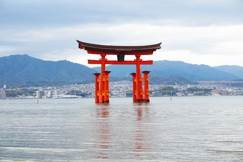Itsukushima shrine torii gate on Miyajima Island, Japan