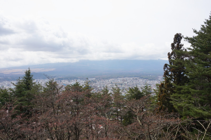 Mount Fuji (or not) from the top of the park, Japan. All you can see are clouds.