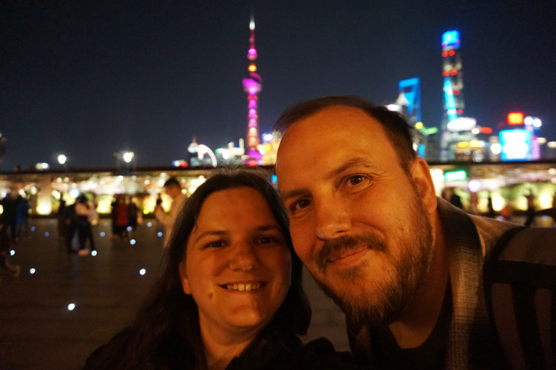 Me & Ash with the Shanghai skyline, China