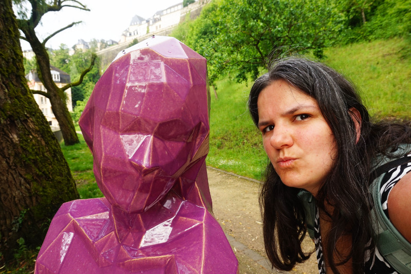 Meeting a pink mermaid in Luxembourg