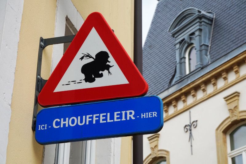 Chouffeleir beer sign, Luxembourg