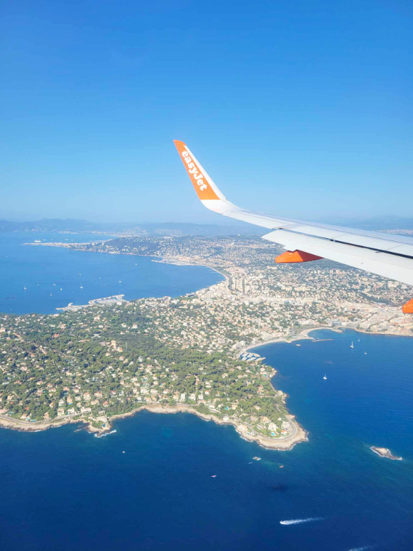Flying over the French coast