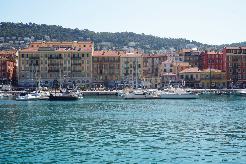 View across Port Lympia marina, Nice, France