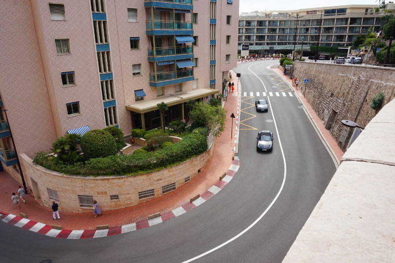 The F1 track past the Fairmont hairpin, Monaco