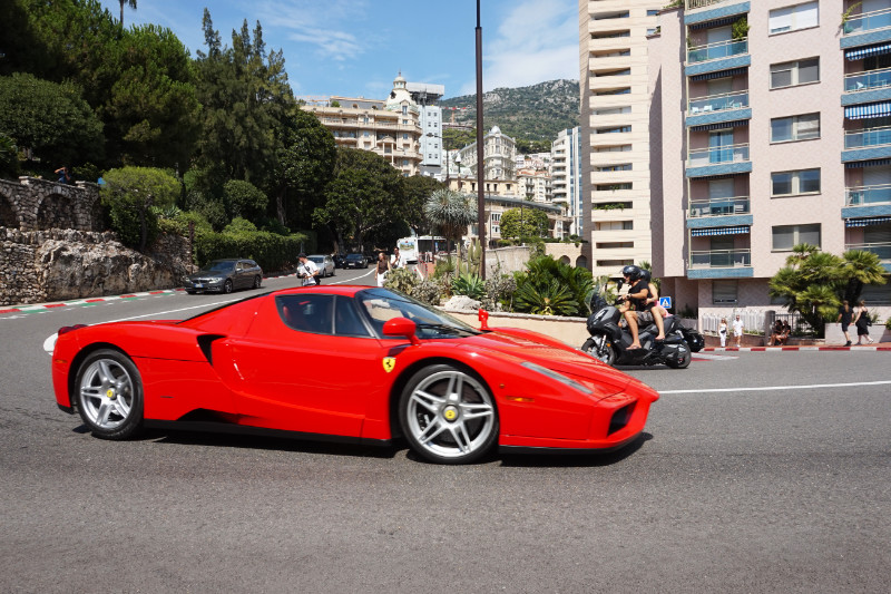 A Ferrari at the Fairmont hairpin, Monaco