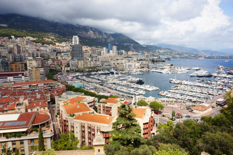 View over Port Hercule from the Old Town, Monaco